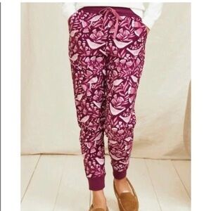 Garnet Hill Organic Pima Cotton Purple Port Lounge Jogger Pants Size Medium